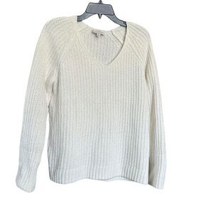 Luck Brand Women's Vanilla V-Neck Chenille Sweater